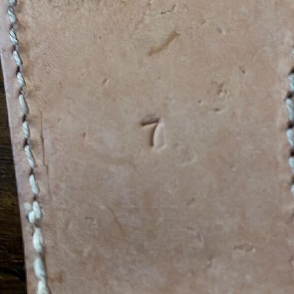 Palm Beach Sandals  Croc Dark Brown Leather flip-flops Size 7 / excellent - Picture 6 of 6